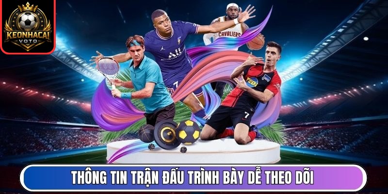 Thông tin trận đấu trình bày dễ theo dõi