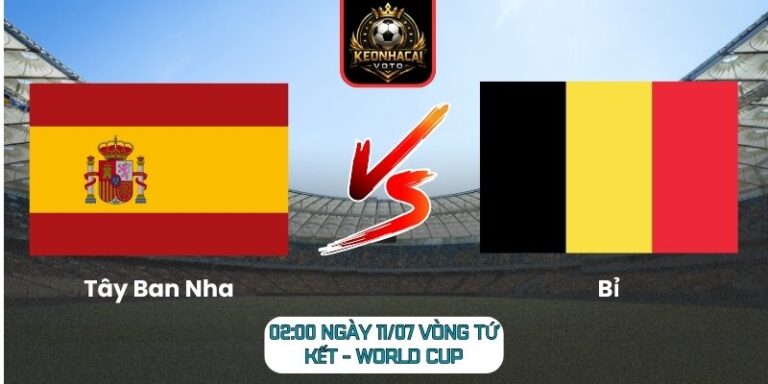 Soi Kèo Tây Ban Nha vs Bỉ 02:00 ngày 11/07 (Vòng Tứ Kết - World Cup) 9 Tây Ban Nha vs Bỉ